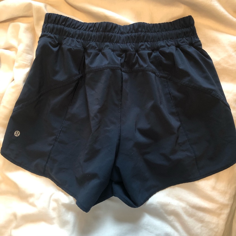 Navy Lululemon “Track That” Shorts